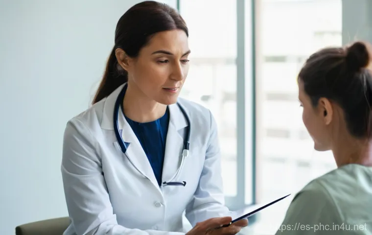 보건소에서 가능한 알레르기 진단 - **Prompt 1: Empathetic Primary Care Consultation**
A warm, brightly lit consultation room in a m...