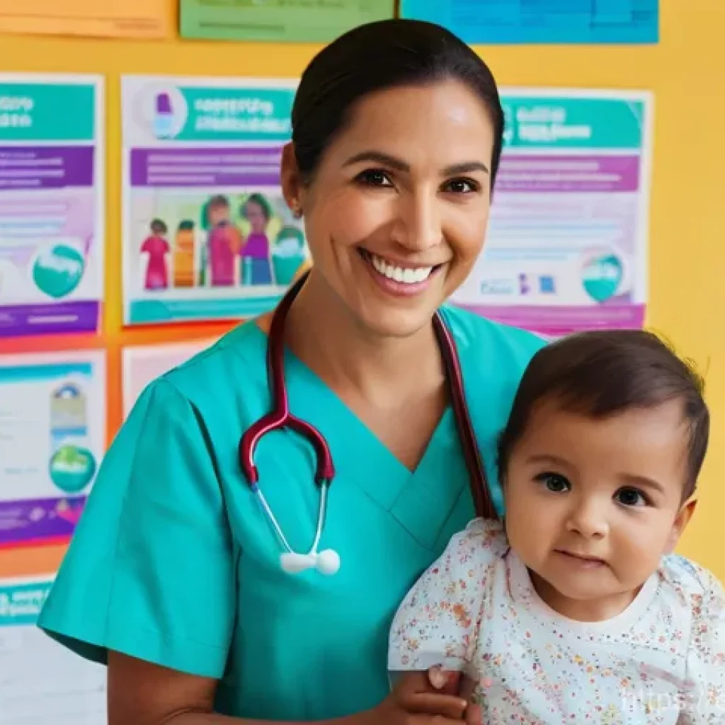 보건소 예방접종 비용 지원 - **Prompt:** A vibrant, multi-generational Hispanic family standing together in a brightly lit, cheer...