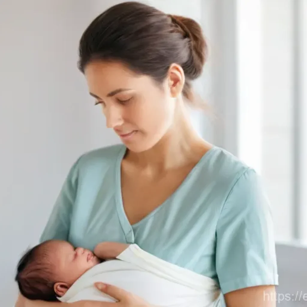 보건소에서 가능한 모유수유 상담 - **Prompt 1: A New Mother Seeking Guidance**
"A young mother, in her late 20s, with soft, kind fe...